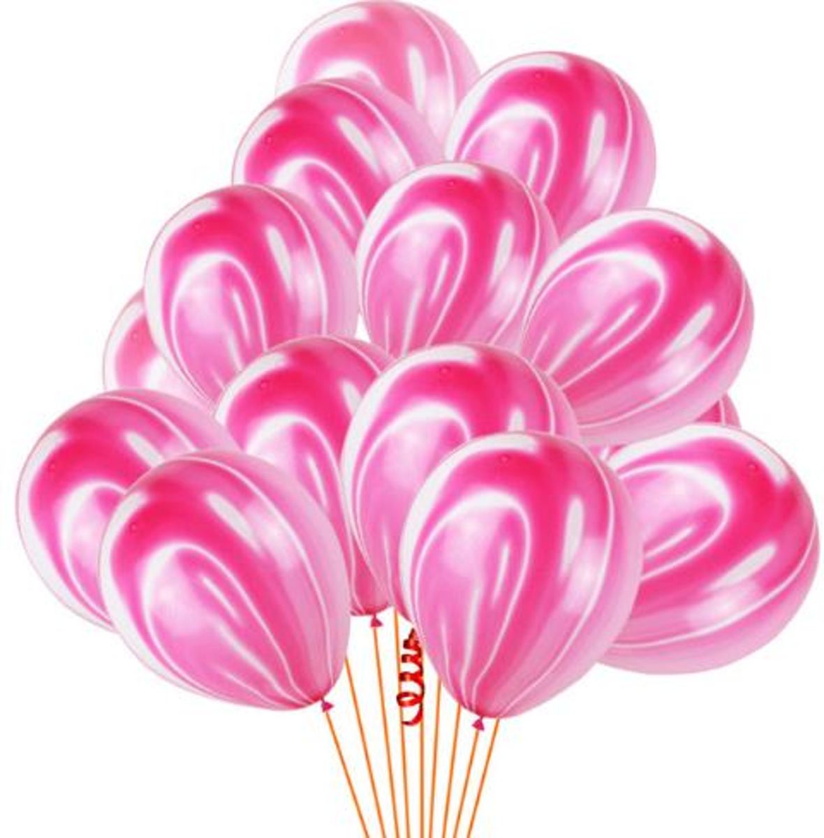 Set van 10 Roze Marmer Ballonnen | Feestballonnen